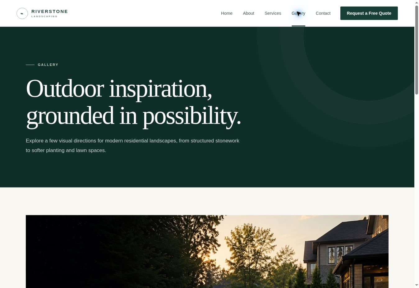 Riverstone Landscaping live demonstration gallery page